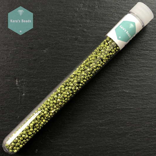 1200pcs Tube 2mm Fire Polish Saturated Metallic Lime Punch