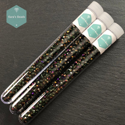 300pcs Tube 3x4mm Gold Purple Green Rondelle Beads