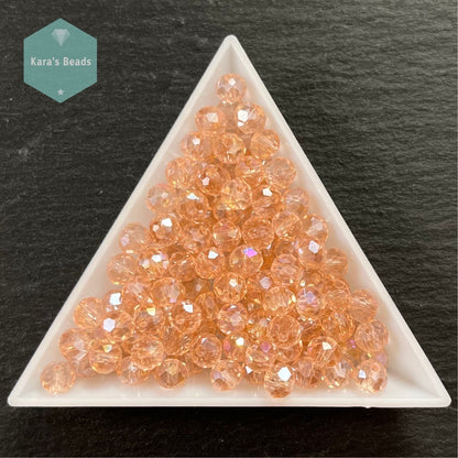 120pcs Tube 4x6 mm Transparent Rosaline AB Rondelle Beads