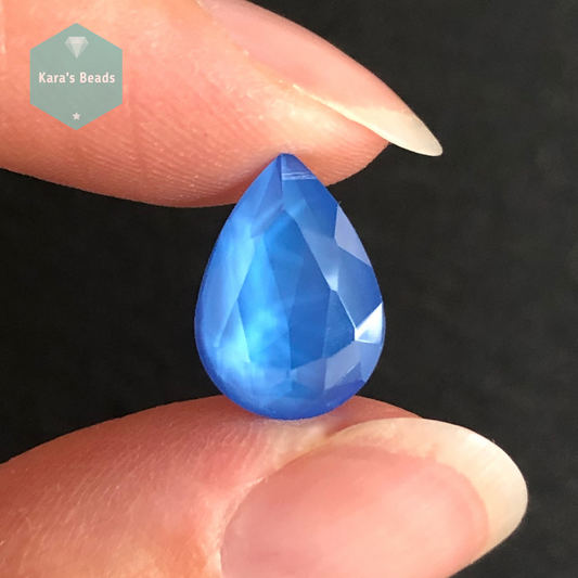 10x14 mm Drop Glass Cabochon Lake Blue 1 pc