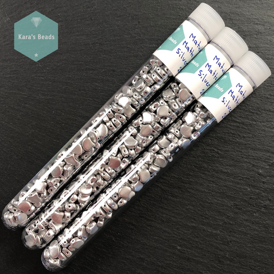 25g Tube Matubo Ginko Beads Matte Metallic Silver