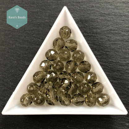 30pcs Tube 8mm Black Diamond Fire Polish Round Beads