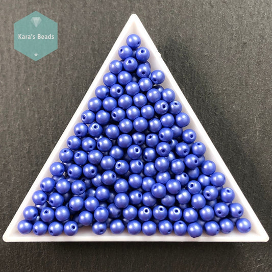 300pcs Tube 4mm Powdery Blue Druk Round Beads