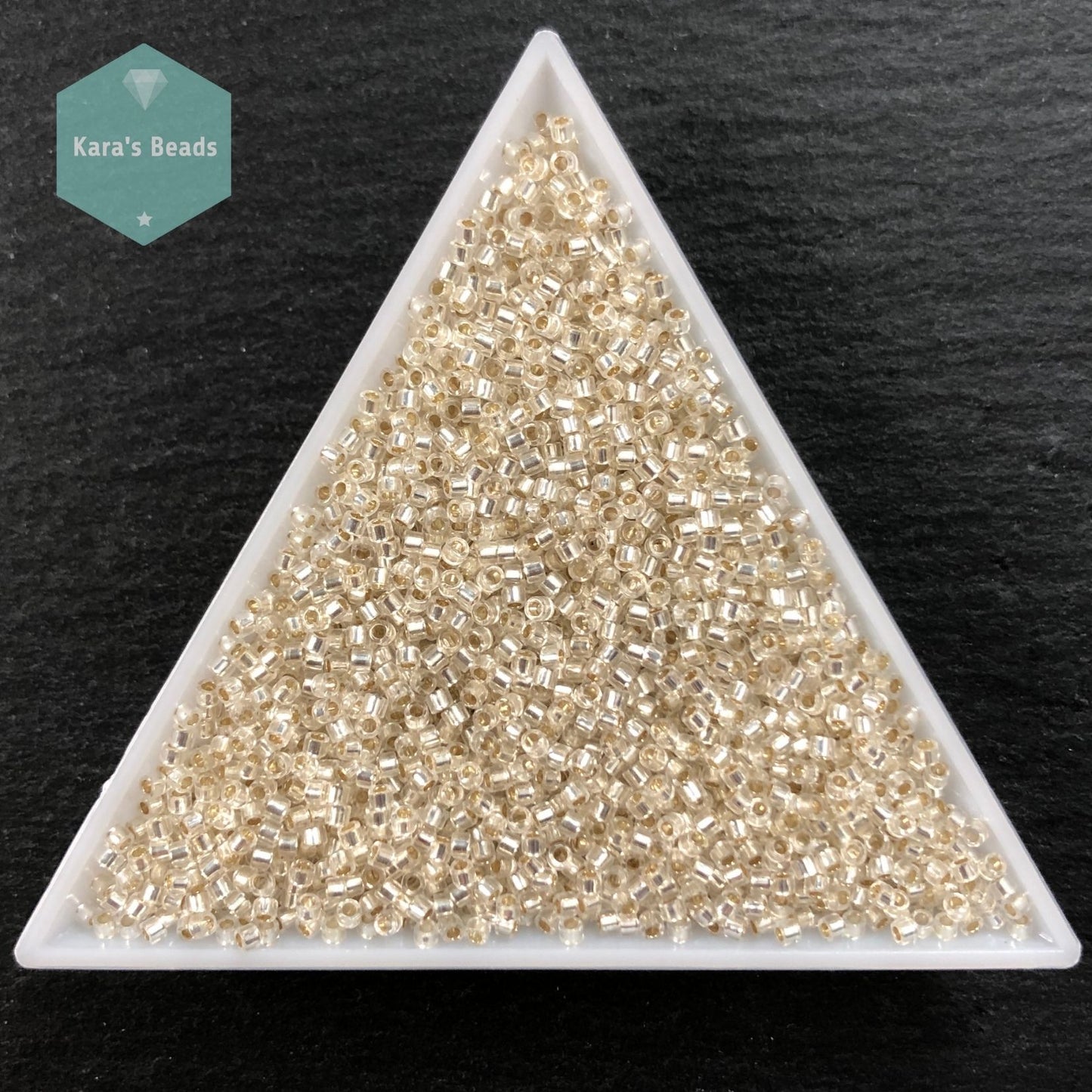 22g Tube 11/0 Miyuki Delica DB041 Silver Lined Crystal