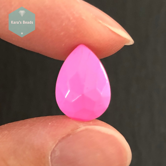 10x14 mm Drop Glass Cabochon Light Pink 1 pc