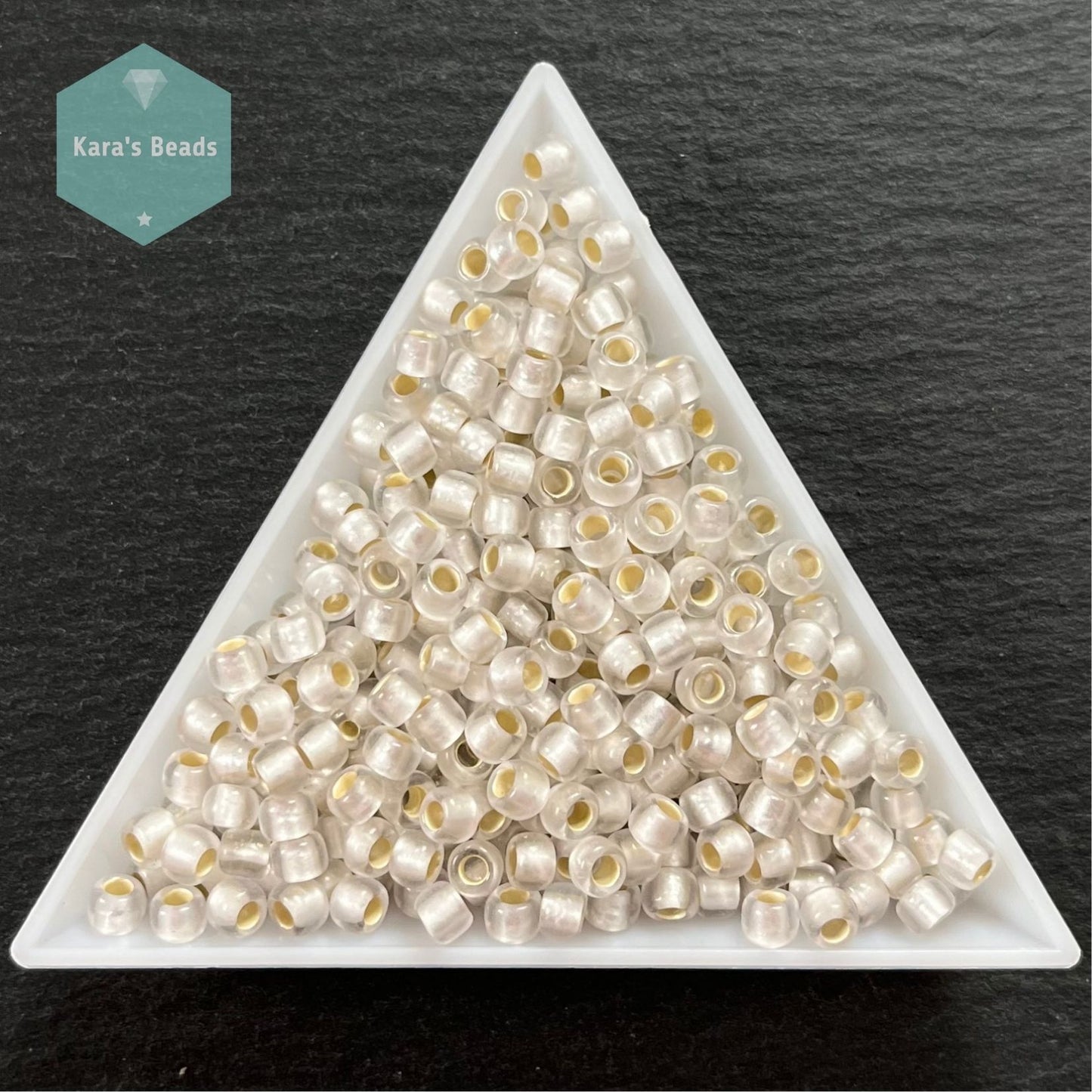 23g Tube 6/0 Toho TR6-21F Silver Lined Frosted Crystal