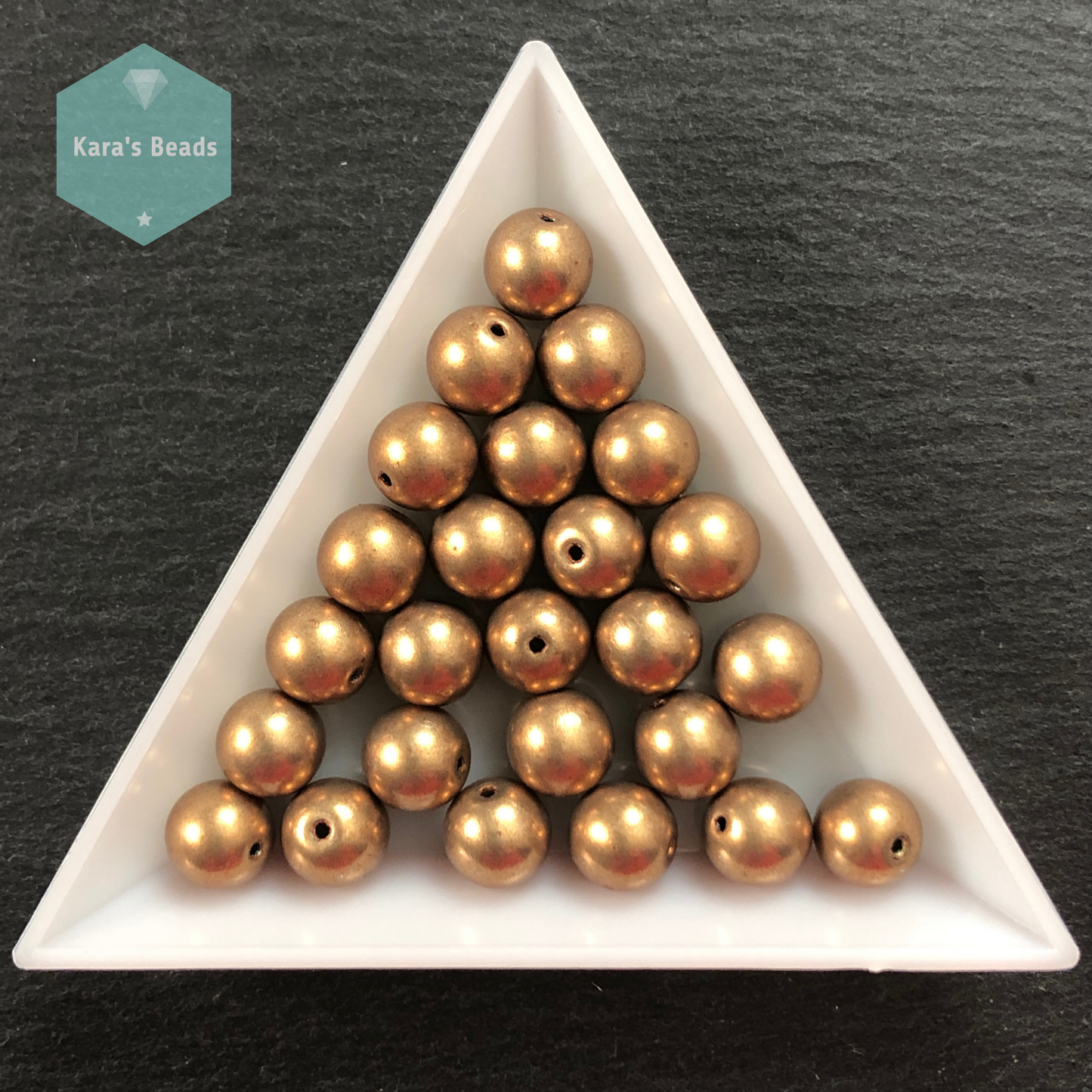 25pcs Tube 8mm Saturated Metallic Ceylon Yellow Druk Round Beads