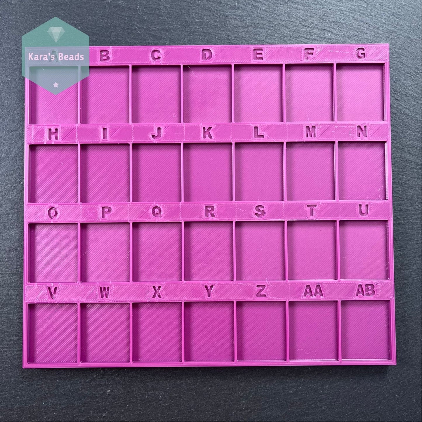 A to AB Bead Tray for Peyote Patterns Purple