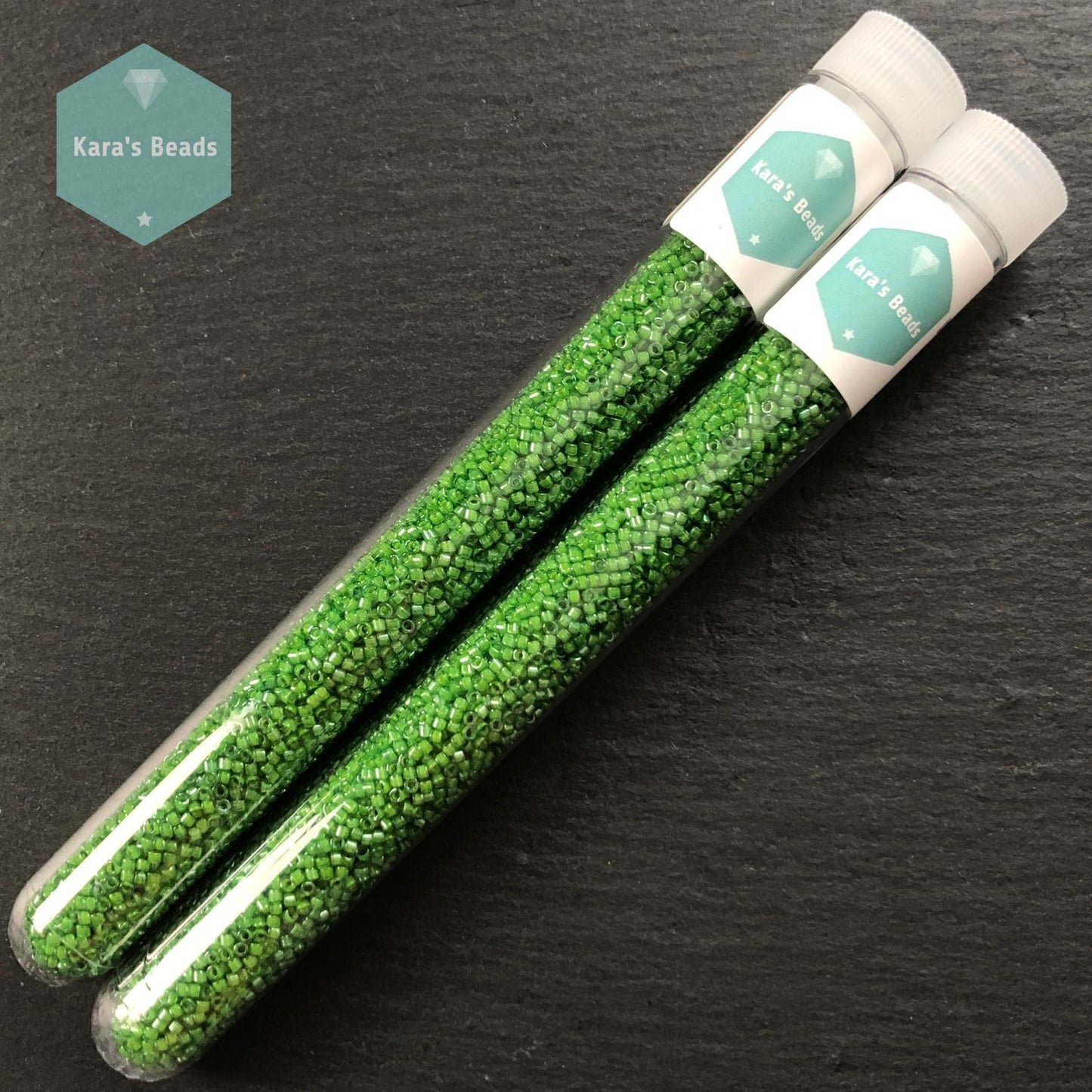 22g Tube 11/0 Miyuki Delica DB0274 Pea Green Lined Luster
