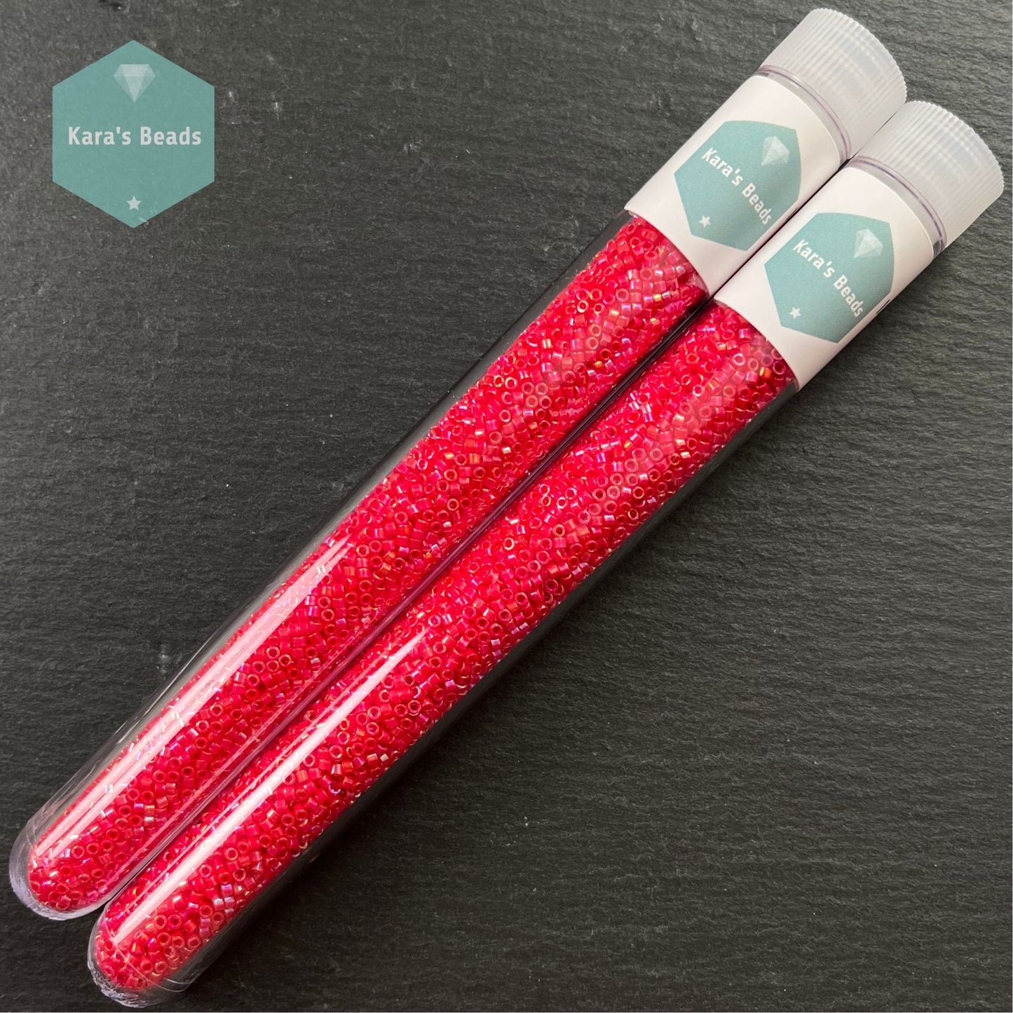 22g Tube 11/0 Miyuki Delica DB0162 Opaque Red AB