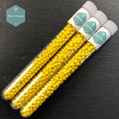 300pcs Tube 4mm Fire Polish 83120 Opaque Yellow