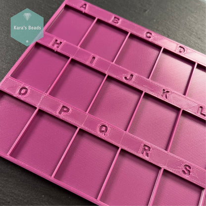 A to U Bead Tray for Peyote Patterns 21 Compartments Purple