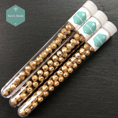 30pcs Tube 8mm Matte Metallic Flax Fire Polish Round Beads