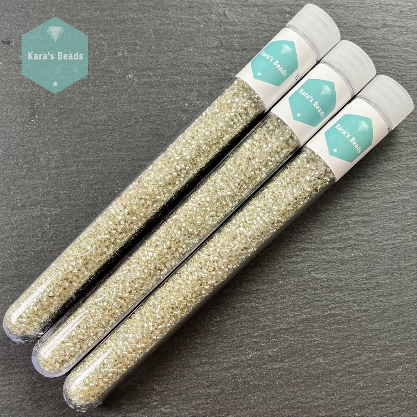 22g Tube 11/0 Miyuki Delica DB1431 Silver Lined Pale Green