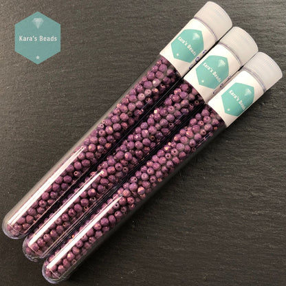 300pcs Tube 4mm Fire Polish 03000/15726 Chalk White Lila Vega Luster