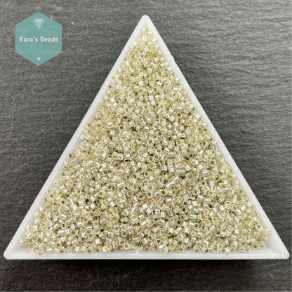 22g Tube 11/0 Miyuki Delica DB1431 Silver Lined Pale Green