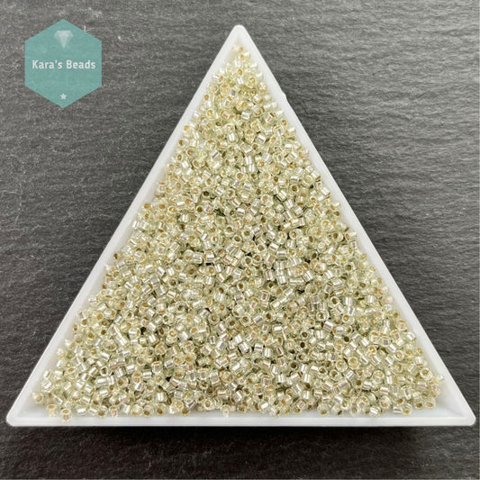 22g Tube 11/0 Miyuki Delica DB1431 Silver Lined Pale Green