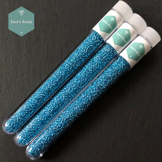 26g Tube 11/0 Miyuki Seed Beads RR11-2429 Silver Lined Dark Aqua