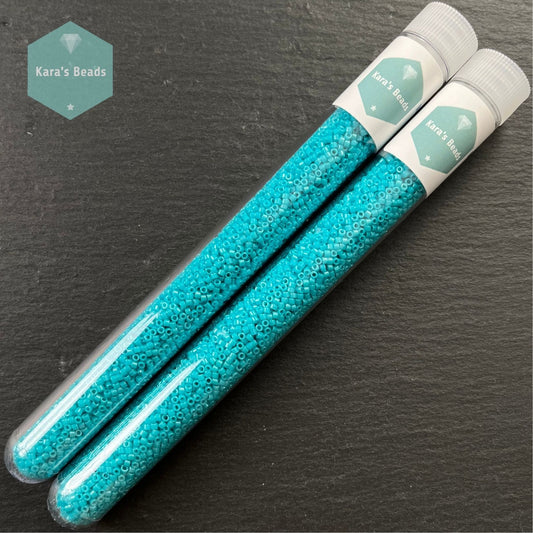 22g Tube 11/0 Miyuki Delica DB658 Dyed Opaque Turquoise