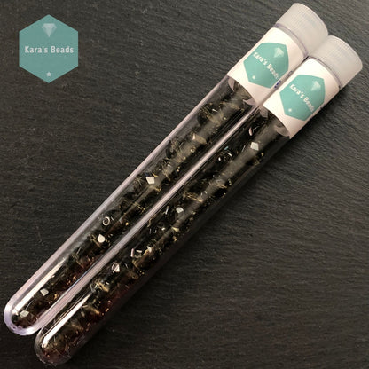 15pcs Tube 10mm Black Diamond Fire Polish Round Beads