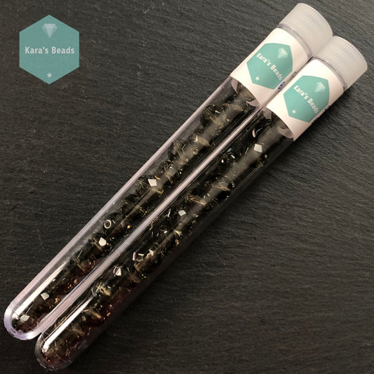 15pcs Tube 10mm Black Diamond Fire Polish Round Beads