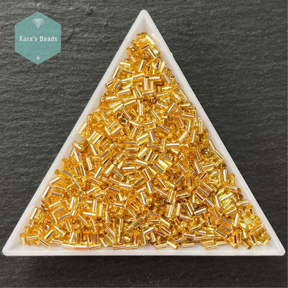 22g Tube 3mm Toho Bugles TB1-22 Silver Lined Light Topaz