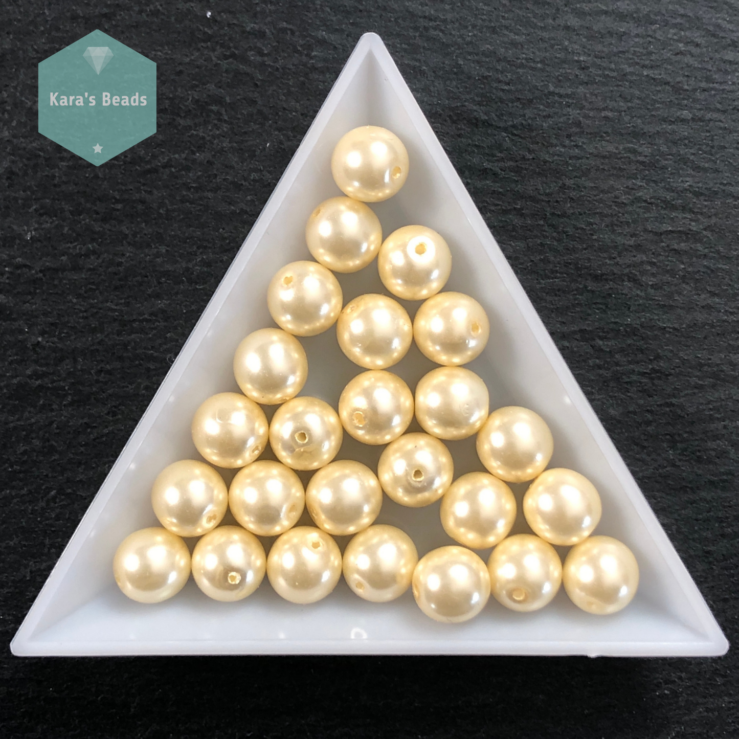 25pcs Tube 8mm Pearl Coated Cream Druk Round Beads