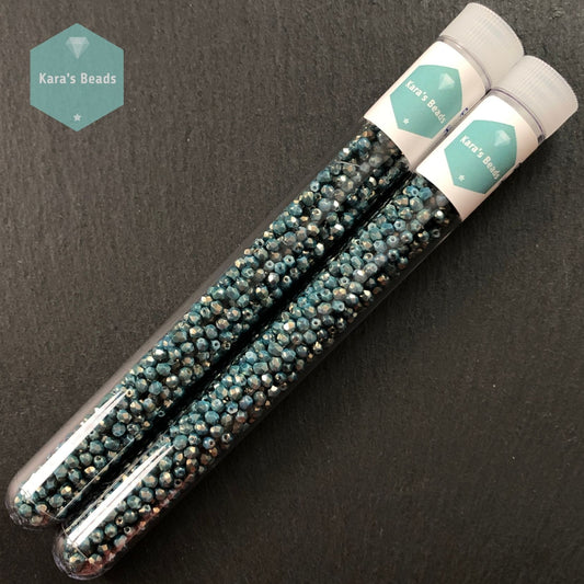 700pcs Tube 3mm Fire Polish Round Beads Halo Ethereal Azurite