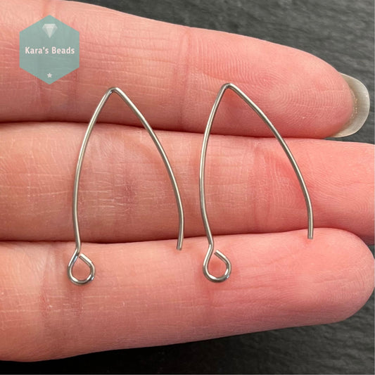 Stainless Steel Triangle Earring Hooks 1 pair