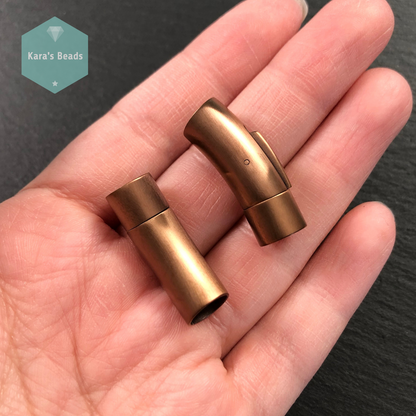 8 mm Brushed Coffee Bayonet Snap-in Clasp 1 pc