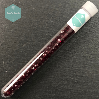 90pcs Tube 6mm Fire Polish Garnet