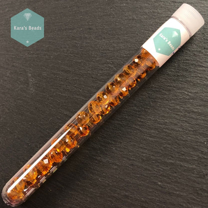 30pcs Tube 8mm Medium Topaz Fire Polish Round Beads