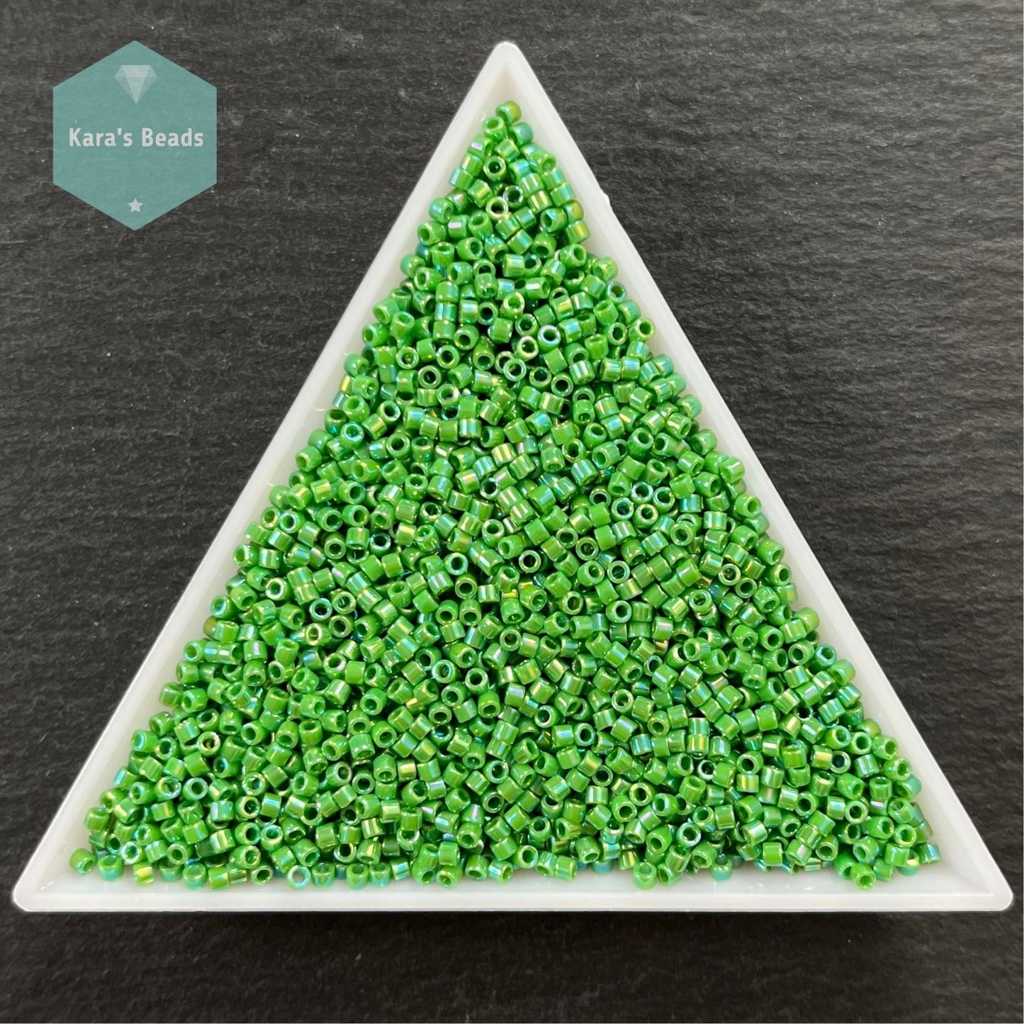 22g Tube 11/0 Miyuki Delica DB163 Opaque Green AB