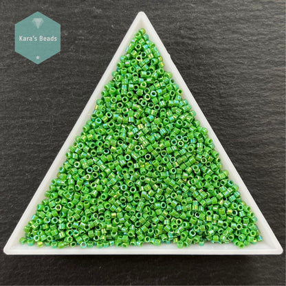 22g Tube 11/0 Miyuki Delica DB163 Opaque Green AB