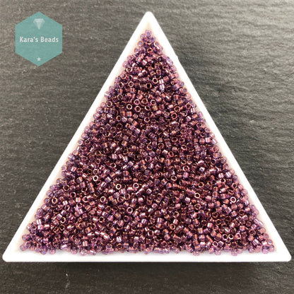22g Tube 11/0 Miyuki Delica DB0117 Lavender Blue Gold Luster
