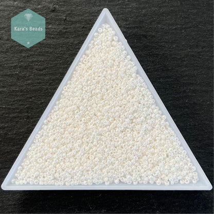 25g Tube 15/0 Miyuki Seed Beads RR15-471 White Pearl AB