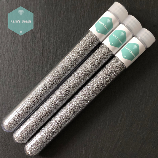 22g Tube 11/0 Miyuki Delica DB1570 Opaque Ghost Grey Lustre