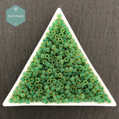 25g Tube 8/0 Toho TR8-242FM Emerald Lined Frosted Topaz
