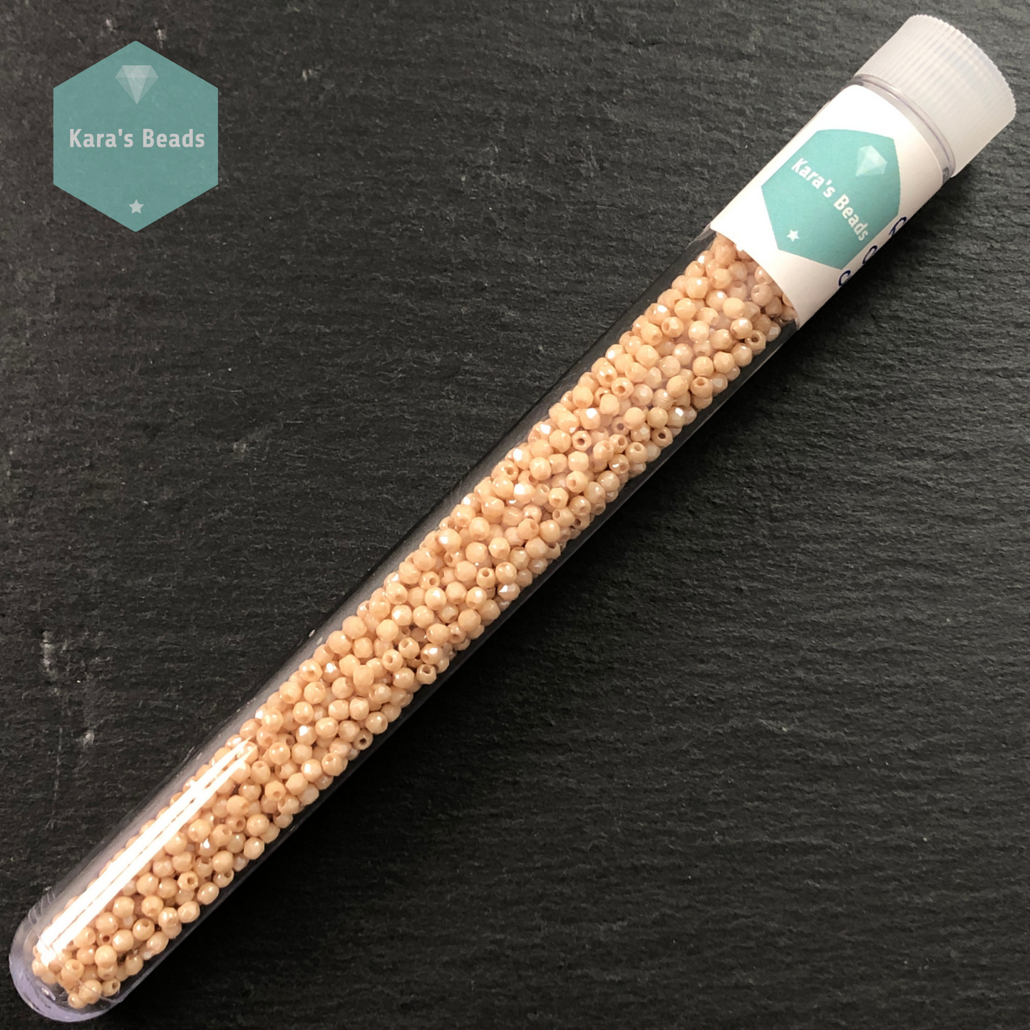 1200pcs Tube 2mm Fire Polish 02010 Opaque Champagne Luster