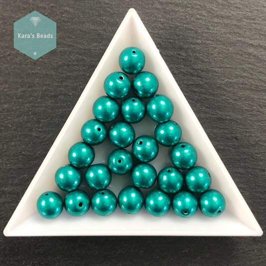 25pcs Tube 8mm Saturated Metallic Arcadia Druk Round Beads