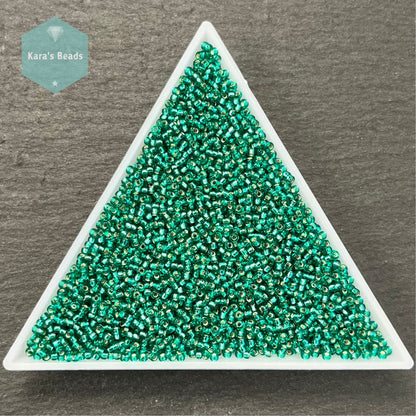 25g Tube 15/0 Miyuki Seed Beads RR15-017 Silver Lined Emerald