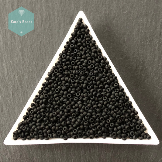 25g Tube 11/0 Miyuki Seed Beads RR11-0401F Opaque Matte Black