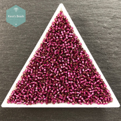 22g Tube 11/0 Miyuki Delica DB1342 Silver Lined Dark Rose