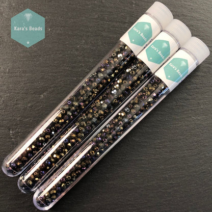 300pcs Tube 4mm Fire Polish Round Beads Iris Brown