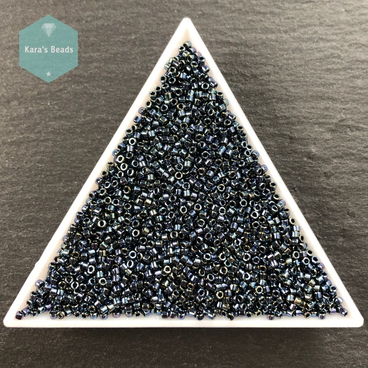 22g Tube 11/0 Miyuki Delica DB0006 Gunmetal Iris