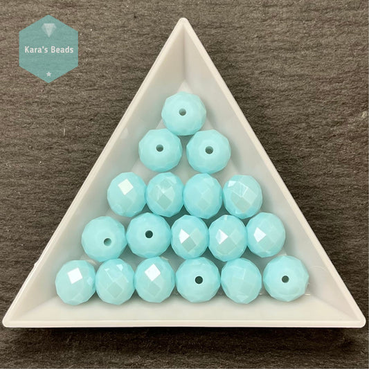 19pcs Tube 8x10 mm Rondelle Beads Baby Blue Lustre