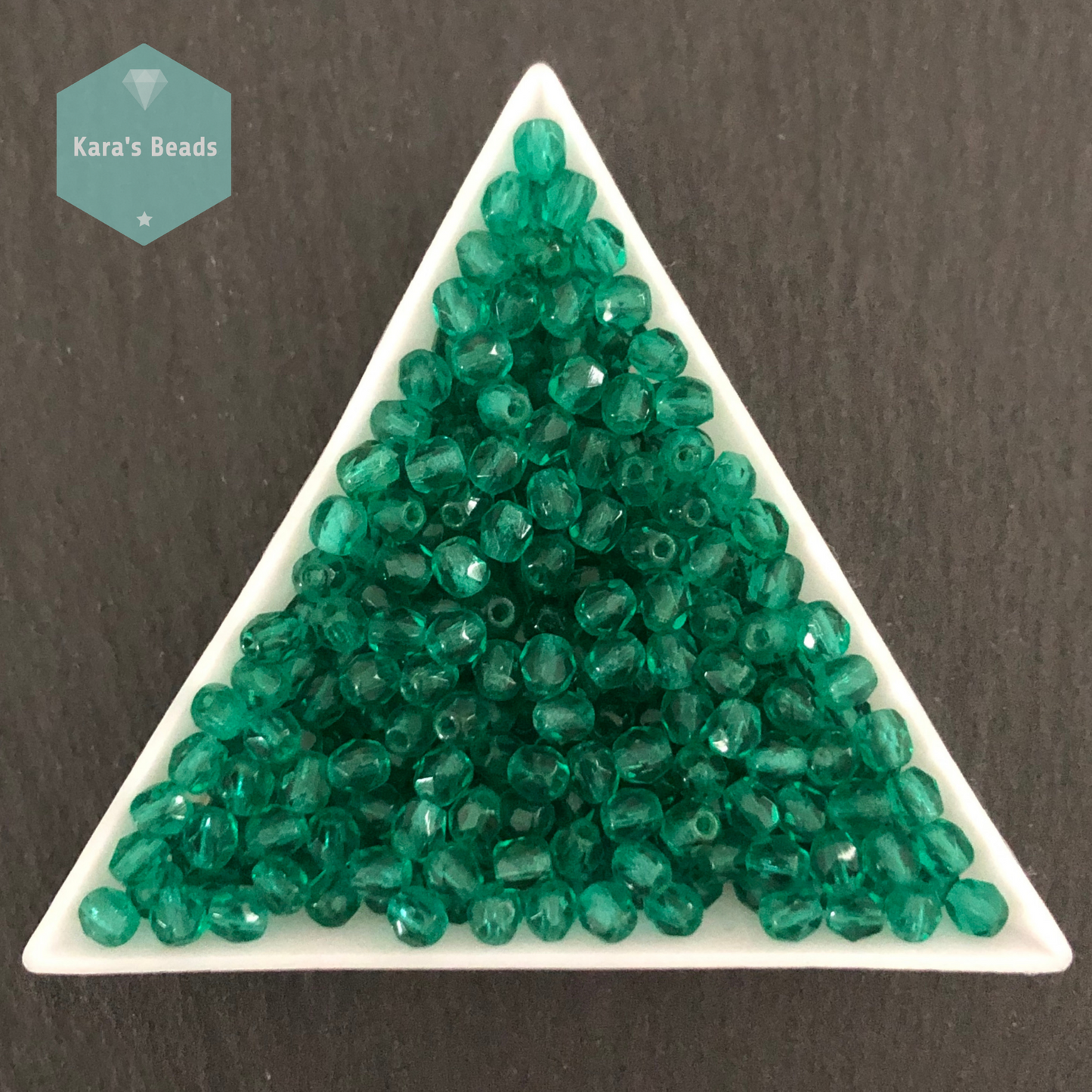 300pcs Tube 4mm Fire Polish Round Beads Emerald