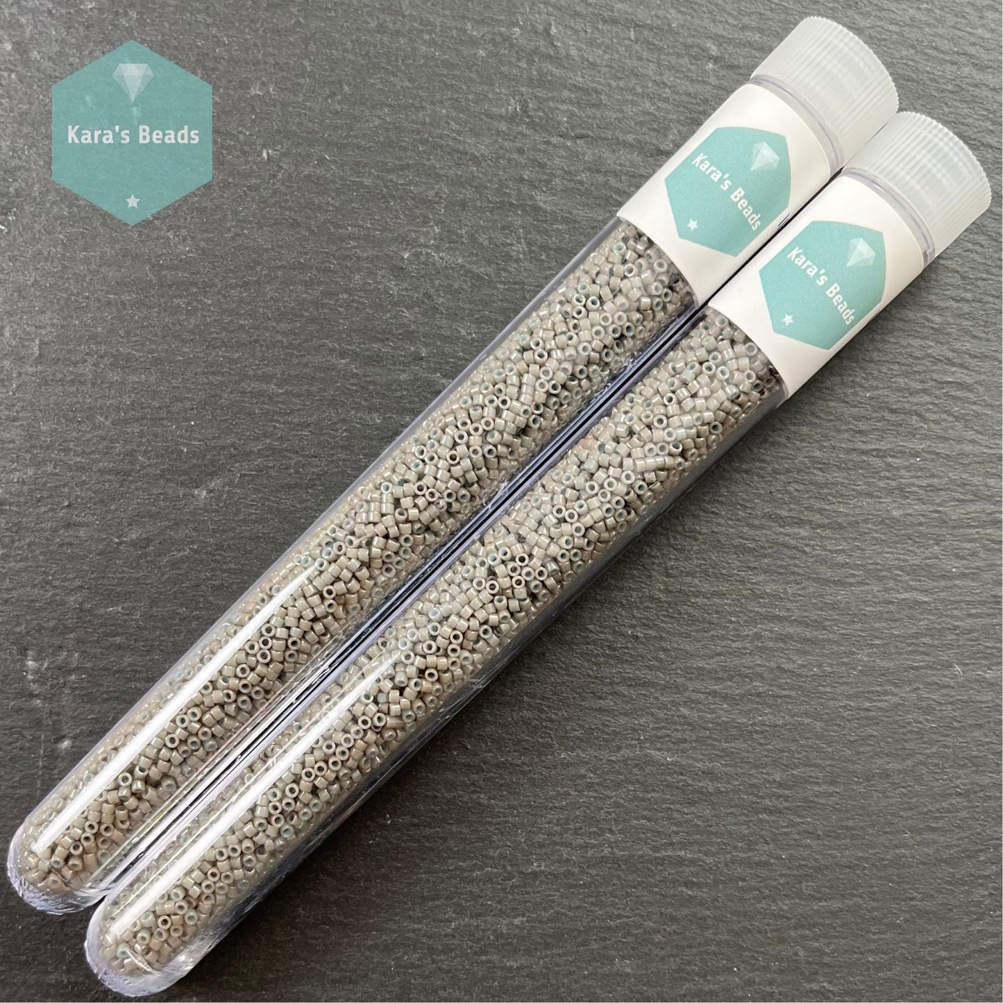 22g Tube 11/0 Miyuki Delica DB652 Dyed Opaque Grey