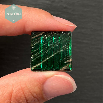 20x20 mm Tile Gold Brushed Olivine 1 pc