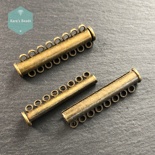 8 Strand Bronze Slider Clasp 1 pc